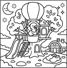 Bold and Easy Turkey Coloring Page - Cozy Moment Farm Bird Line Art Vector for Adults and Kids © Rs