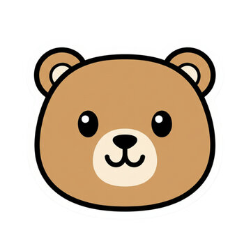 Teddy bear cut out sticker icon clipart 