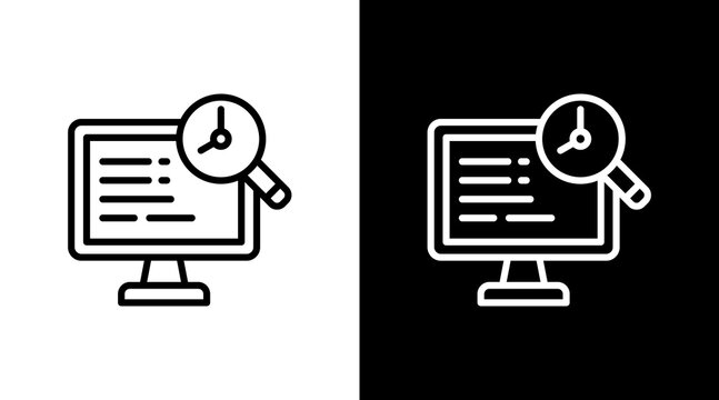 Real Time Monitoring White Icon Set Design