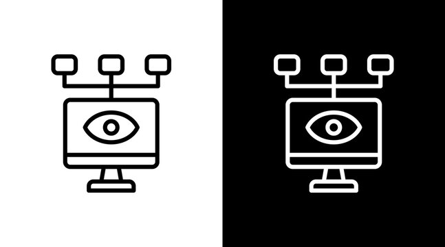 Network Monitoring White Icon Set Design