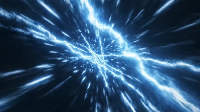 Electric blue lightning bolt energy explosion.