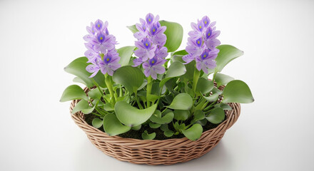 Obraz premium Lavender flowers in a woven basket a beautiful botanical arrangement