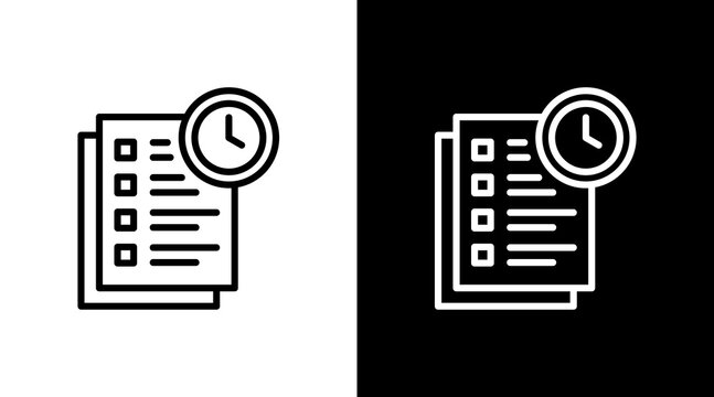 Task Schedule White Icon Set Design