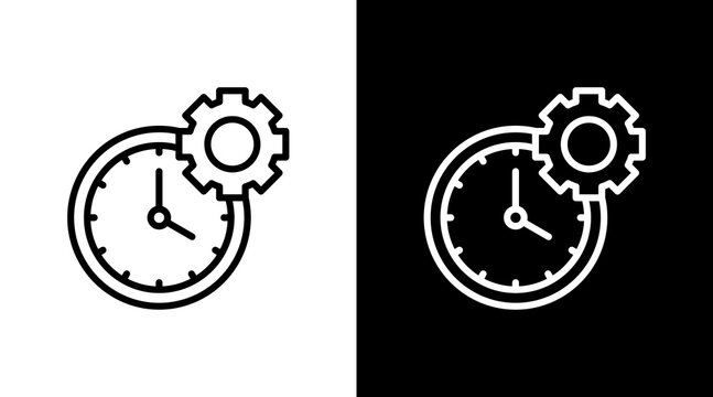 Time Allocation White Icon Set Design