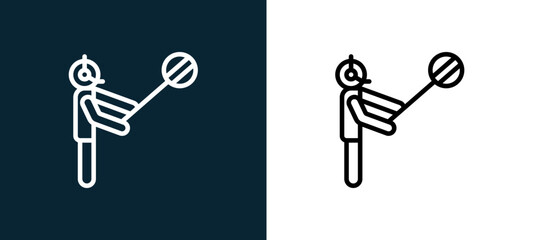 Fototapeta premium Two-color pit stop outline icon pair in black and white, editable stroke vector illustration for web, mobile apps, UI design, branding, and print from motor sports