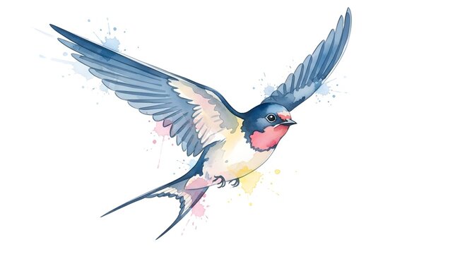 Swallow Bird Flying in Air.