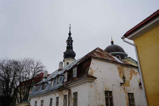 Historical city architecture and rooftops