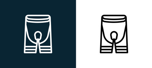 Two-color pants outline icon pair in black and white, editable stroke vector illustration for web, mobile apps, UI design, branding, and print from bicycle © MacroOne