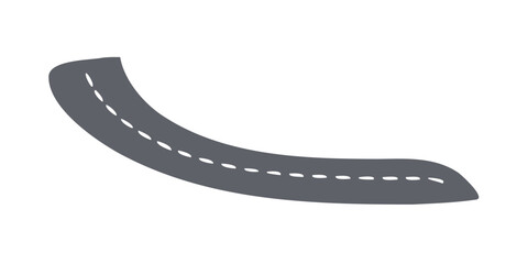 Fototapeta premium Curved road vector graphic, minimalist design, monochrome style, for transportation imagery 