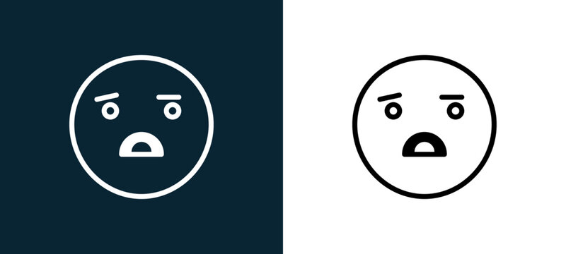 Two-color confused outline icon pair in black and white, editable stroke vector illustration for web, mobile apps, UI design, branding, and print from classics