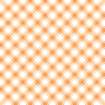Warm Orange Plaid Tartan Check Seamless Pattern Background