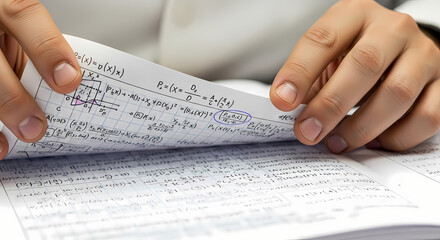 Obraz premium Close-up of hands analyzing financial documents with graphs and data