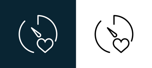 Obraz premium Two-color stopwatch outline icon pair in black and white, editable stroke vector illustration for web, mobile apps, UI design, branding, and print from interaction set