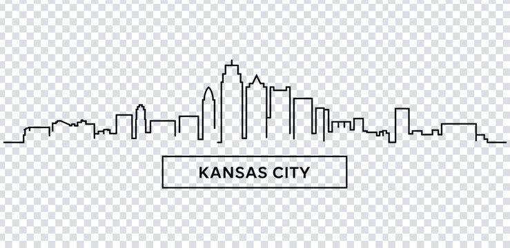 Vector illustration kansas city skyline cityscape illustration with city name label
