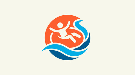Obraz premium Abstract Logo Representing Water Recreation and Fun