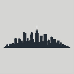 Fototapeta premium black silhouette city skyline illustration on gray background