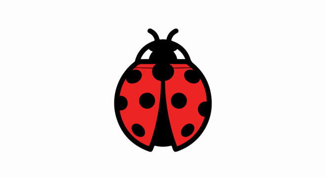 Ladybug, red and black spotted insect, cute bug icon, vector illustration, colorful animal symbol
