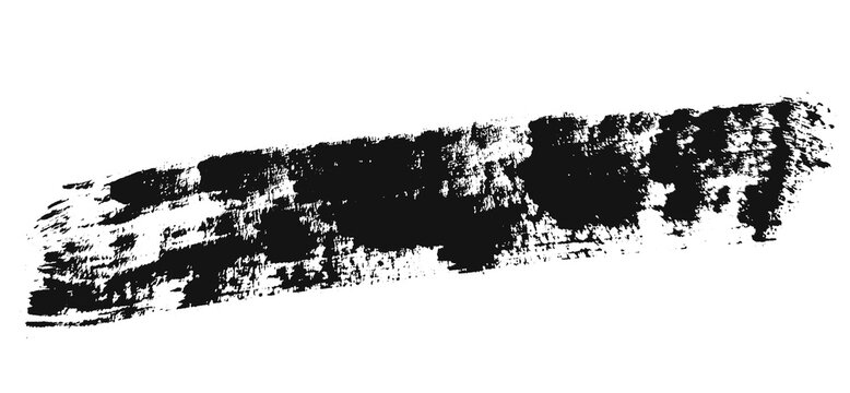 Textured black brush stroke bar title frame isolated on transparent background for artistic lower third and banner overlay png
