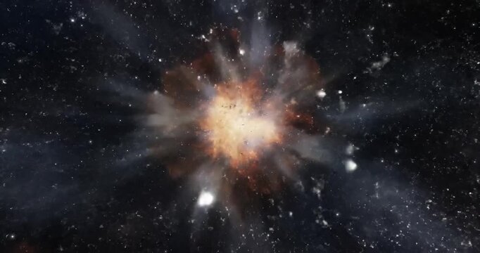 Vibrant colorful explosion in space.