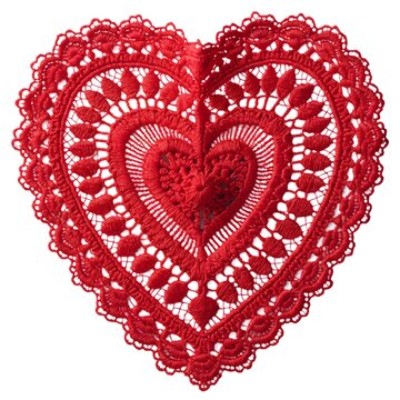 red heart with floral ornament