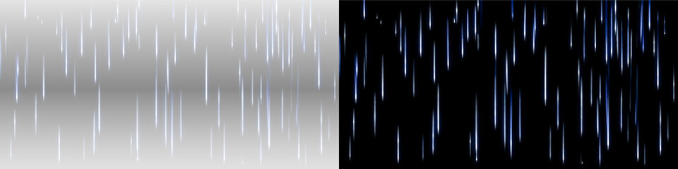 White blue vertical light streak rain lines glow motion effect png overlay element, on transparent background © Ivan