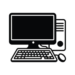 Fototapeta premium A classic desktop computer setup with monitor, keyboard, mouse, and tower.