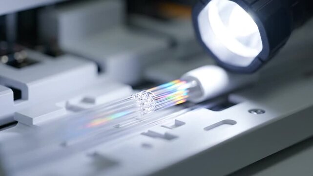 Portable Light Illuminates Fiber Optic Splice Point in Network