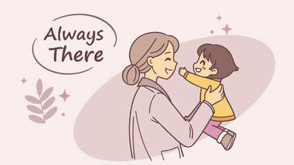 Obraz premium Tender mother holding child with loving expression, emotional care concept, perfect for parenting themes, Mother's Day, family bonding, and nurturing visuals.