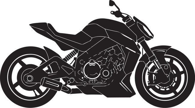 Motorcycle, bike, vehicle, transportation, black, vector, illustration, 1 element