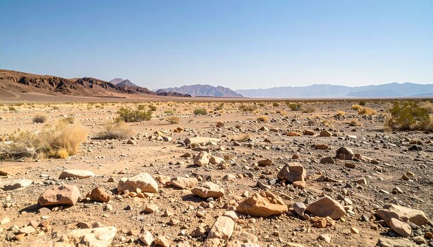 Arid landscape of Death Valley with distant mountains.