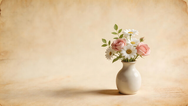 Flowers in a White Vase