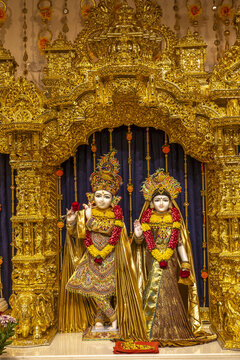 Krishna and Radha murthis at Swaminarayan hindu temple, Nairobi, Kenya