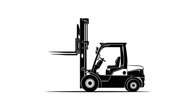 Forklift Truck Illustration Side View.