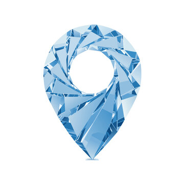 Blue Crystal Map Marker Icon