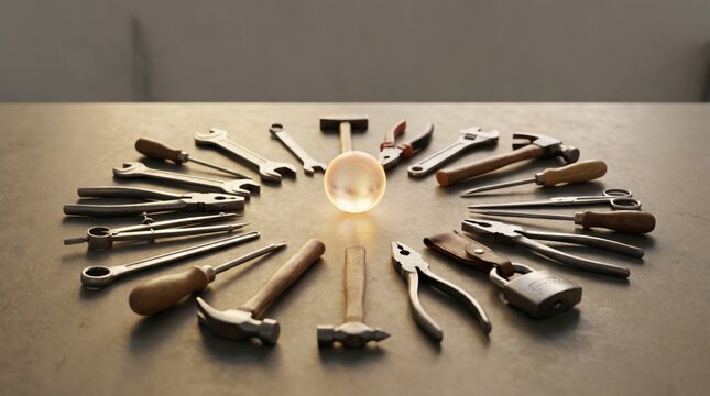 380 Tools Arranged Forming Circular Pattern