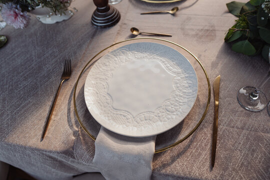 elegant plate on a table