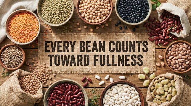 143 Flat-lay Arrangement of Various Beans for Fullness
