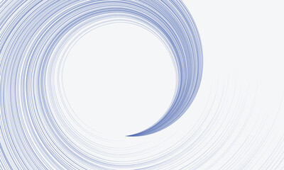 Plakat Blue abstract spiral lines background. Dynamic circular motion and vortex concept for digital technology or energy presentation. Vector illustration.