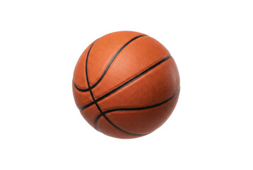 Fototapeta premium Classic orange basketball ball isolated on black