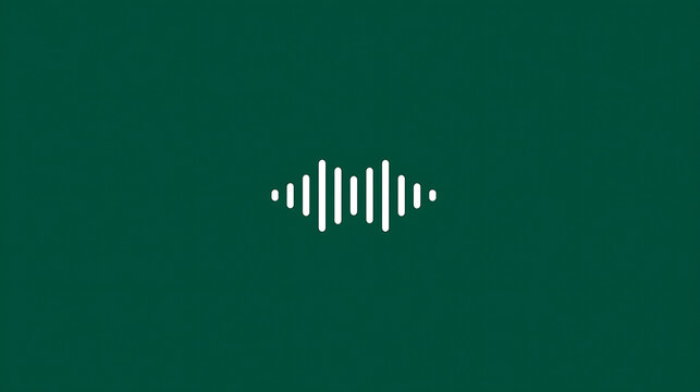 Sound wave symbol on green background for audio or music concept