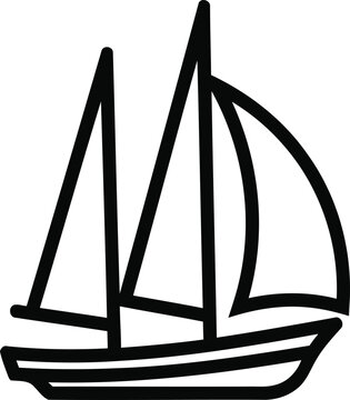 A classic sailboat with two tall masts gliding on calm waters Vector