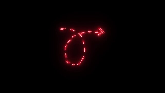 Abstract Grin Neon line icon animation glowing line icon on black background Horizontal neon line animation moving from up black screen purple and streaming across on the screen. neon lin