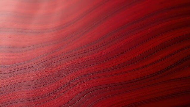  A smooth fragment of deep red padauk wood with intricate dark grain lines.