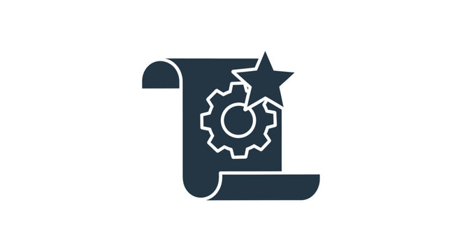 Gear star icon symbol logo design.