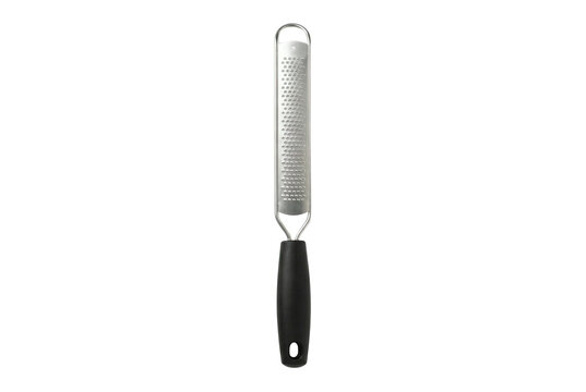 Professional stainless steel zester grater on black background