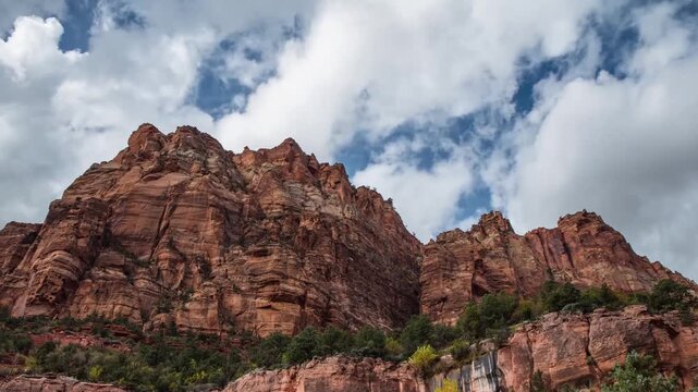 Footage capturing the stunning viewpoint from the moderately challenging Watchman Trail, located near the Zion National Park Visitor Center. The trail follows the east bank of the Virgin River initial