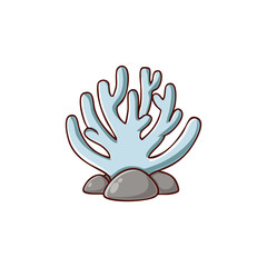 Fototapeta premium Stylized Light Blue Coral Formation Illustration Adorned with Subtle Grey Rocks, Ideal for Marine Life Graphics, Underwater Ecosystem Education, and Aquatic Environment Themed Designs