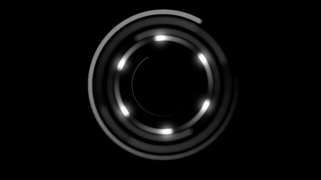 Abstract Sci Fi Rotating Circle HUD with Neon Glow Digital Interface Loop Animation