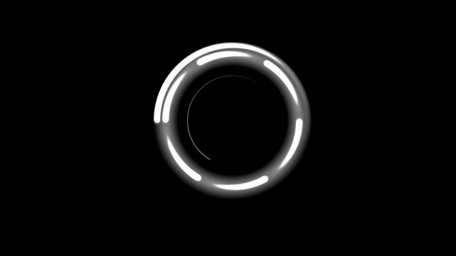 Abstract Sci Fi Rotating Circle HUD with Neon Glow Digital Interface Loop Animation