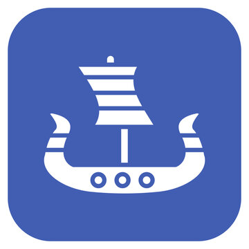 Viking Ship Icon Style